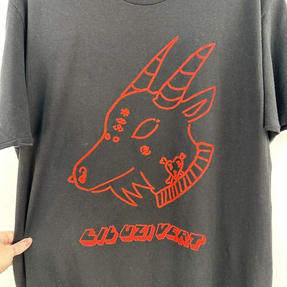 Uzi Gang Tshirt Mens L Black Red Cotton Lil Uzi Vert Graphic Tee Short Sleeve‎ - Picture 4 of 6